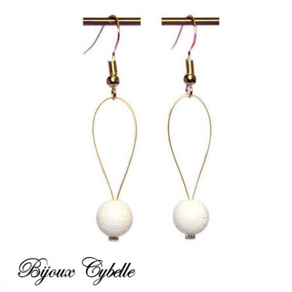 Corail blanc boucles d'oreilles