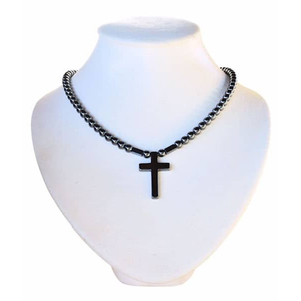 Collier Hématite croix