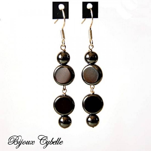 Hématite boucles d'oreilles