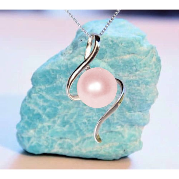 Pendentif Perle de culture rose